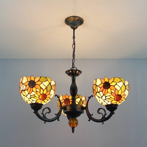 Tiffany 8-inch EUROPEAN Sunflower chandelier 3 lights