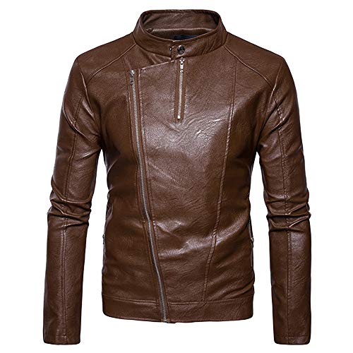 Preisvergleich Produktbild Lederjacke Herren UFODB Leder Zip Wild Mode Funktionsjacke Bikerjacke Bomberjacke Fliegerjacke Softshelljacke Motorradjacke Wanderjacke Winterjacke