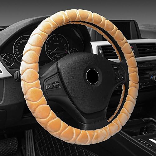 'Plush Steering Wheel Cover Universal Car Steering Wheel Cover Plush Carbon Fiber Steering Wheel Cover 38 CM/15 Leopard Print Design for Winter Protection Non-Slip Warm Lenkradabdeckung Steering Wheel Cover