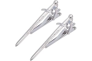 WEBEEDY 2 piezas clips de corbata personalizados para hombres novedad espada alfiler de corbata espada clip de corbata para hombres boda negocio día del padre regalo de cumpleaños