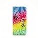 Produktbild Nancen Apple iPhone 5 / 5S / SE (4 Zoll) Hülle, PU Ledertasche Flip Cover Handyhülle Vier-Farben-Steigung Muster Design Protection Etui Brieftasche Case Handy Schutzhülle Holster Telefon-Kasten mit Standfunktion