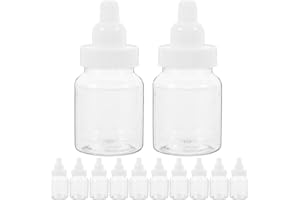 VEEMOON 12pcs Baby Shower Candy Bottle Favors, Reusable Refillable Baby Bottles Kids Mini Shower Bottle Small Plastic Candy Jar Infant Piggy Bank Box for Party Favors Boy Girl Newborn Baptism