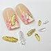 20 pcs/lots Gold&Silver Feather Nail Art Decoration 3D Feather Nail Charms DIY Nail Art Nail Salon Supplies (2*5 gold)