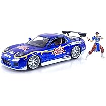 ストリートファイター 1993 マツダ RX-7 ミニカー& 春李フィギュア Jada Street Fighter 1:24 1993 Mazda RX-7 Die-Cast Car & 2.75