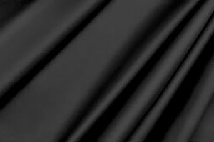 LE ANTICHE MERCERIE TESSUTO IN RASO IN TINTA UNITA, vendita al mezzo metro, 1 quantità = 50 cm, vari colori altezza 150 cm (NERO)