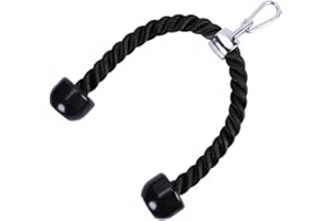Ezweiji Cuerda Triceps, Accesorio para Cable de Cuerda de tríceps 70 Cm Cuerda De Tríceps para Un Entrenamiento De Fuerza Eficaz Incluye Eslabón Giratorio Y Mosquetón