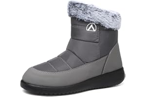 Rokiemen Stivali Donna Uomo Invernali Stivaletti Impermeabili Stivali da Neve Foderata Pelliccia Caldo Antiscivolo All'aperto Casual Camminate Stivaletti