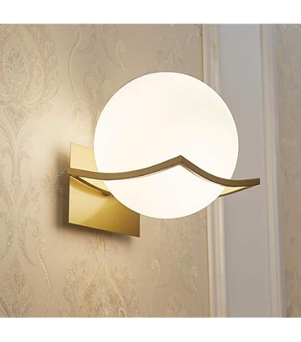 Applique Da Parete Moderna In Ottone Con 2 Sfere In Vetro G9, Design Minimal Per Camera, Soggiorno E Corridoio, IP20 – Lampadina Non Inclusa