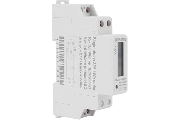 Compteur Électrique Monophasé 220V DDS5188 Compteur Electrique LCD Numérique sur rail DIN pour Kilowatt Heure Kwh Mètre 5-30A