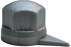 MelTruck Tapones para tuercas de rueda con indicador de posición, diámetro de 33 mm, protección para tornillos de camiones (40, gris, altura - 41 mm)