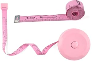 WINTAPE 2PCS Measuring Tape for Body,Soft Tape Measure for Body Sewing Fabric Tailor Cloth Craft Measurement Tape，60 Inch/1.5M Pink Retractable Dual Sided Measure Tape Set (Pink)