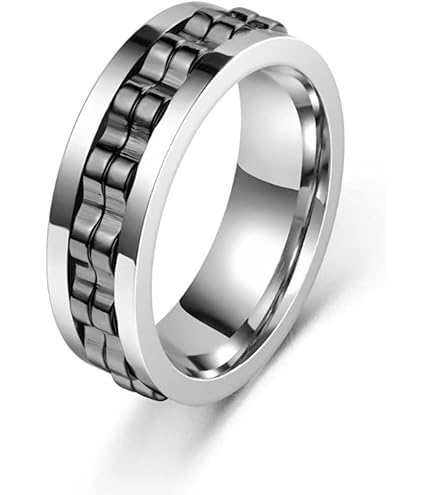 Bague Anti Stress Femme JEYORZY 1 Pcs Bague Anti-Stress Et Anti-anxiu00e9tu00e9 - 8 Mm - Accessoire De Bague Anti-stress Femme