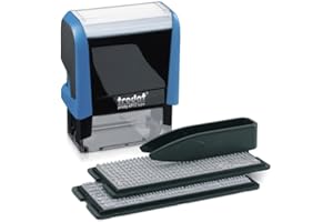 Trodat Printy 4912 Typo - Timbro autoinchiostrante per composizione di testo, 4 righe, nero, 47 x 18 mm