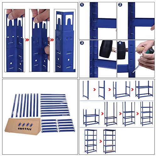 Songmics Lagerregal 180 x 90 x 45 cm pulverbeschichtet glatte Oberfläche TÜV Rheinland max. statische Belastung 1325 kg GLR45Q - 9