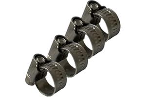 T&R TR ABRAZADERAS DE MANGUERA HI-GRIP CLIPS, ACERO INOXIDABLE W4 - ABRAZADERA PARA TUBO (Pack de 4) Plata 9-12mm