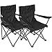 Produktbild Black Snake Campingstuhl faltbar mit Getränkehalter kleines Packmaß praktischer Faltstuhl Angelstuhl 2-er Set - Schwarz