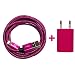 Produktbild USB Netzteil 5V 1A + 1m Premium Nylon USB 8-Pin Ladekabel Datenkabel SET kompatibel mit [Apple iPhone 10 X 8 8Plus 7 7Plus 6S 6SPlus 6 6Plus 5S 5C 5 SE | iPad | iPod] pink