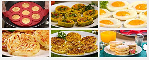 Omelet,Tonsee Fantastic Fast&Einfache Möglichkeit Perfekte Panicakes, Nonstick Silikon Ei Ring Pfannkuchen Form - 3
