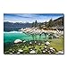 Produktbild Leinwanddruck Bild Sandy Lake Tahoe Beach Rocky Shore Snow mit Sierra Nevada in Twilight Scenery Moderne Giclée-gespannt und gerahmt Artwork die Landschaft Bilder Foto Prints