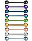 zungenpiercings titan Stablänge: 12mm, Stabstärke: 1,6 mm(14G), Kugeln: 5mm