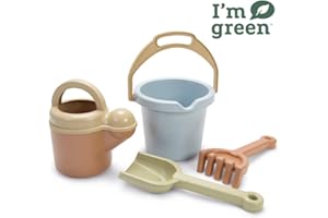 Dantoy Bio-Toy Bucket and Spade 4 Piece Playset, Eco-Conscious Toys made from Sugarcane