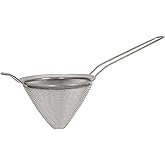 Argon Tableware Stainless Steel Conical Strainer - 10cm - Metal Kitchen Strainer Cooking Wire Mesh Skimmer Spoon Sifter Sieve
