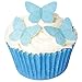 Produktbild Essbare Kuchendekorationen- 42 kleine bunte Schmetterlinge: Blau / 42 Edible Bright Mini Butterflies: Blue