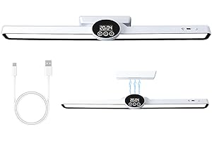 FRESUM LED Schminklicht, 45CM LED Spiegellicht Tragbare Schminkleuchte Uhranzeige Helligkeit Einstellbare Schminktisch lampe Schminklampe Spiegellampe für Make Up, Badezimmer, Kleiderschrank, Lesen