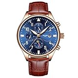 ZZRH Luxury Brand Rose Gold Men Watches Automatic Mechanical Watch Sport Clock Leather Casual Business Retro Watch