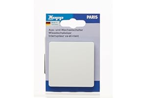 Kopp PARIS Universalschalter in Arktis-Weiß - Lichtschalter-Unterputz mit 10AX Schaltvermögen - Hochwertiger IP20 Schalter mit Steckklemmen - Stilvoller Wechselschalter-Unterputz 250V~