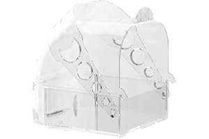 Geboor Bird Bath for Cage, Upgraded Version Budgie Bath Parrot Bath Transparent Hanging Bird Bath Suitable For Parrot, Lovebird, Cockatiels 15.5 * 15.3 * 13 cm