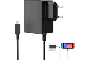 Etssembo 15V 2,6A Chargeur Switch pour Switch Lite/Switch OLED/Switch Dock/Contrôleur Switch Pro, Supporte Le Mode TV Alimentation USB Type C