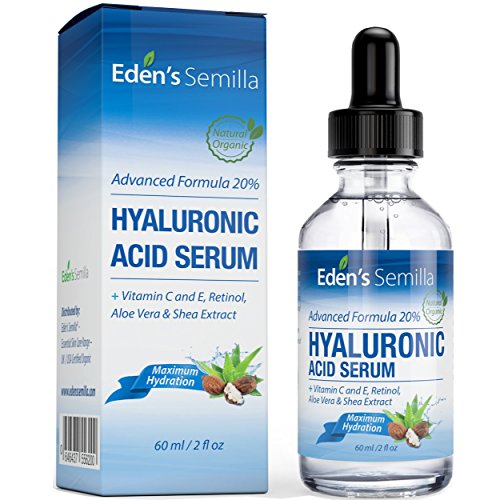 Hyaluronsäure Serum 60ml – Die beste Anti-Aging Feuchtigkeitspflege. Strafft und glättet feine Linien und Fältchen. Enthält Vitamin C, Retinol, Vitamin E. Antioxidative Wirkung. Regt die Bildung von Kollagen an. Für eine sanfte, strahlende und gesunde Haut. Kindersichere Verschlusskappe
