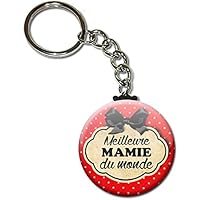 Meilleure MAMIE du monde Porte clés chaînette 38mm ( Idée Cadeau pour la Fête des Grands Mères Noël Anniversaire Mamy )