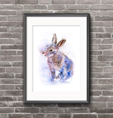 Fine Art Print of My Original Baby Hare Leveret Watercolour Painting Signed A3 A4 Wildlife Animal