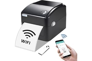 vretti Wireless Shipping Thermal Label Printer, 4 x 6 Thermal Printer WIFI Label Printer for Shipping Labels, compatible with Windows, Mac OS and Linux, Black