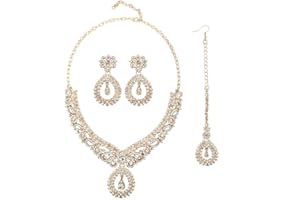 MAIGO Indian Jewellery Set - Gold Necklace, Head Jewellery, Women's Bridal Set