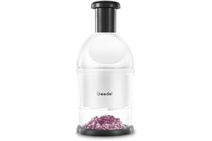 GEEDEL Picadora Manual, Picadora de Alimentos Slap Chopper Corte Rápido, Picadora de Verduras Fácil de Limpiar, Picadora de Cebolla para Nueces, Ajo, Ensalada y Más