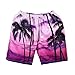 Produktbild MOIKA Herren Boardshorts, Schnell Trocknende Herren 3D-Druck Mode Druck Strandhosen Freizeithose Freizeitshorts Badepants(3XL,Rosa)