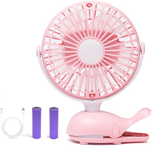 Mini USB Clip and Desk Personal Fan, Quiet Operation, Desk Fan, Desk Fans, mini fan, table fan,Portable Cooling Fan USB Powered by NetBook, Computer MacBook, Power Bank, and PC, 360° up and down,Pink