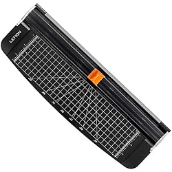 Letion Massicot A4 Papier Rogneuse en titane avec sécurité automatique pour découper des photos ou des étiquettes, manuel de bureau, maison, noir