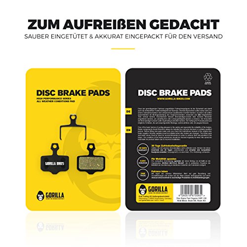 Avid Elixir 1 3 5 7 9 R Carbon X7 CR 10 XO VIA GT und Sram XX XO Bremsbeläge für MTB Mountainbike Scheibenbremse Organic Beläge Bike Bremse Bremsbelag | Gorilla Bikes High Performance Disc Brake Pad - 4