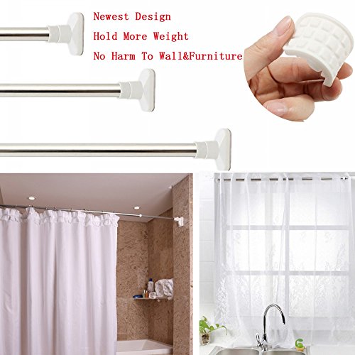 ungfu Mall Edelstahl Duschvorhang, ausziehbar, Rod Fenster Vorhang Schiene, 50-80cm - 8