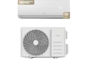 Aire acondicionado Split 4500 Frigorias, EVVO CLIMA refrigeración y calefacción, WIFI, Motor inverter, bomba de calor, clase A++/A+, deshumidificador, R32 (18.000 BTU)