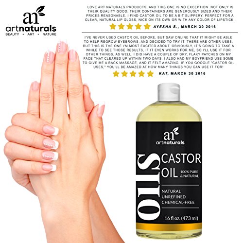 Art Naturals Rizinusöl 473 ml, 100% Pur & Natürliches Castoröl | Hilft gegen Akne & einer Vielfalt von Hautproblemen | Anti-Aging & Falten Reduzierend | Fördert Haarwachstum & Verleiht Volles & Kräftiges Haar - 8