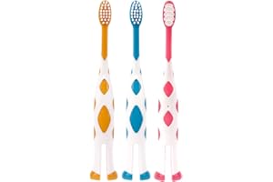 XUANYIJIE Childrens Toddler Toothbrushes Soft Bristles Kids Manual Toothbrush for Boys Girls Kids 2-5 Years 3 Pack
