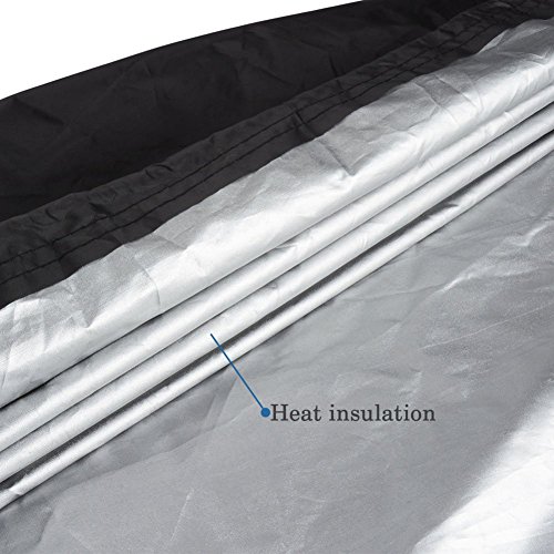 BBQ Grillabdeckung, APOGO Grill-Abdeckhaube Schutzhuelle Haube Wetterschutzabdeckung BBQ Cover für Grill Smoke Barbecue Gasgrill —Schwarz (145*61*117CM) - 6