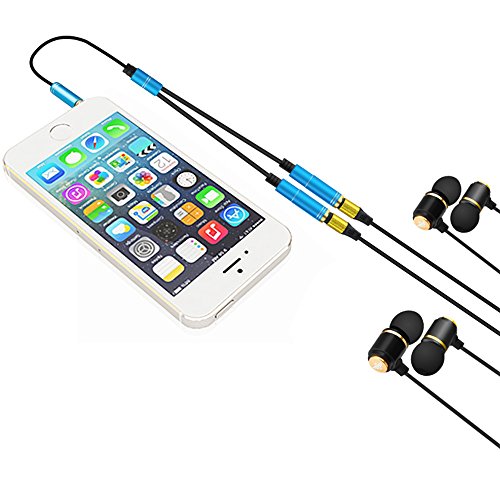 Cuffia Kit adattatore, AFUNTA U Forma 3,5 millimetri sdoppiatore per cuffie audio e MIC + 3,5 millimetri 4 Posizione di doppio 3 Posizionare 3,5 millimetri M / F, compatibile con iPhone iPad di Samsung LG Smartphone Laptop PS4 auricolare