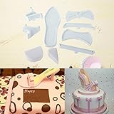 Material: Plástico. Fengh Mujer Zapato como Molde para Fondant, Tartas y decoración, se compone de 9 Piezas