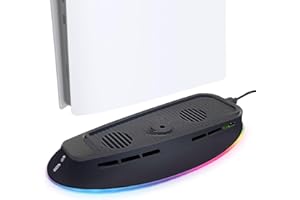 GENERIC GODT GAME RGB Fan Cooling Stand Base for PlayStation 5 & PS5 SLIM PS5 Pro Console - Button Control and Rhythm/Sound Strobe